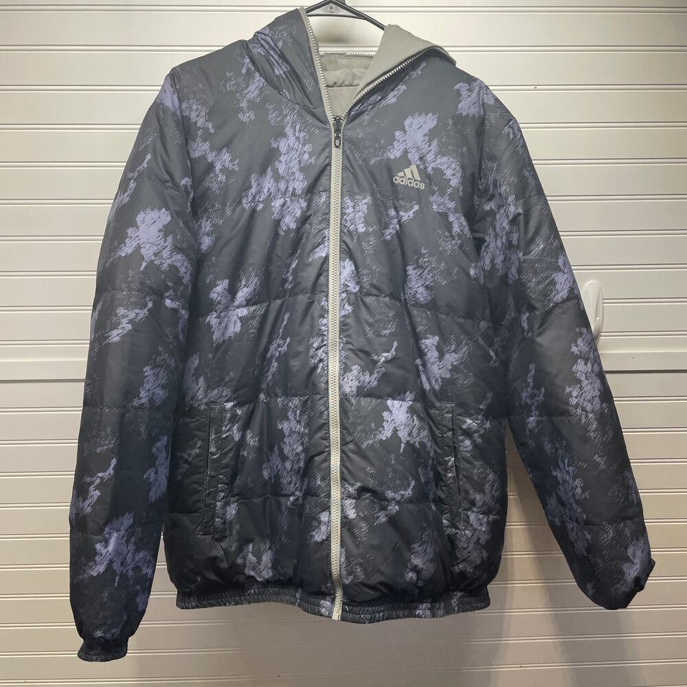 Adidas Reversible Down Puffer Jacket with Hood Size XL Unisex